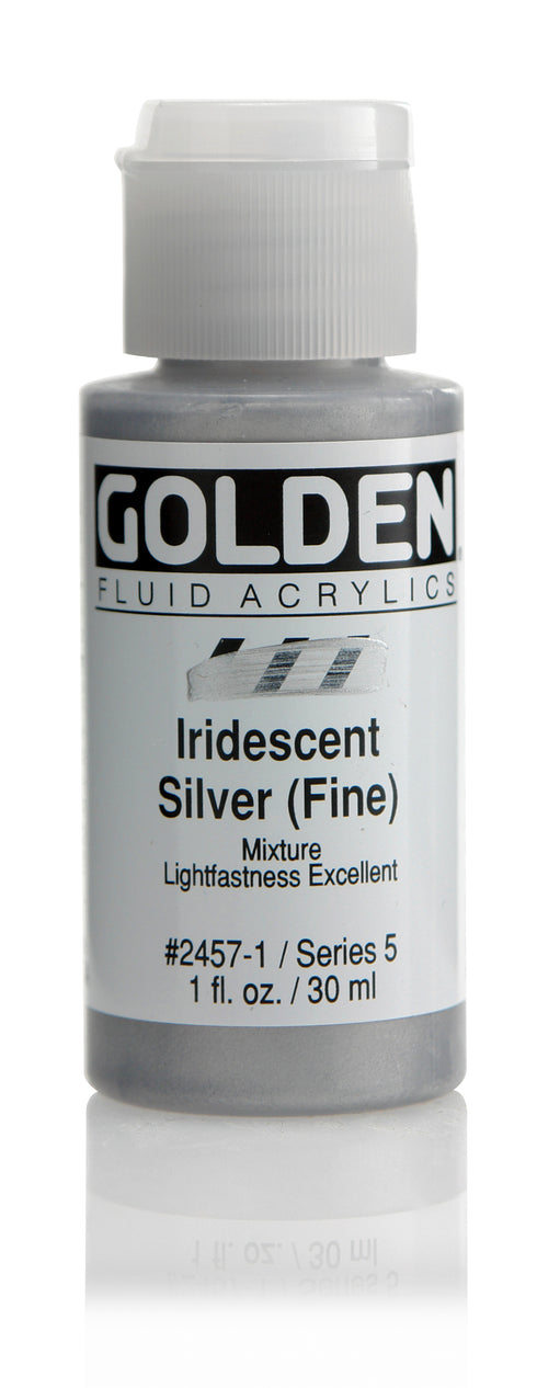 FLUID ACRYLIC PAINT  IRIDESCENT SILVER 1OZ